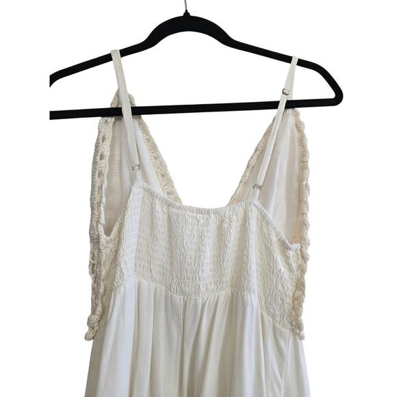 Goa Japna Babydoll Sundress Beachwear M Cream Crochet Lightweight Made in India - Picture 4 of 8